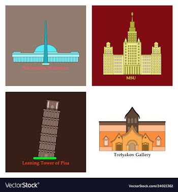 Famous place and monument around the world vector image