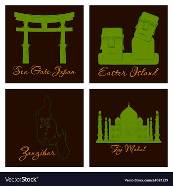 Famous place and monument around the world vector image