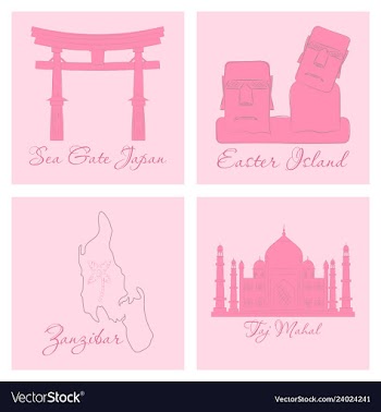 Famous place and monument around the world vector image