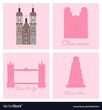 Famous place and monument around the world vector image