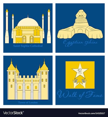 Famous place and monument around the world vector image