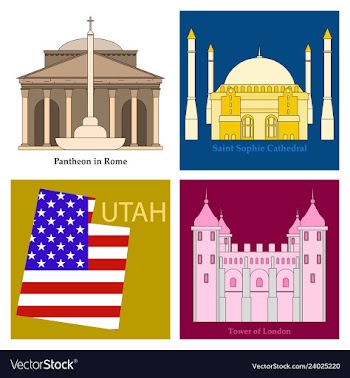 Famous place and monument around the world vector image