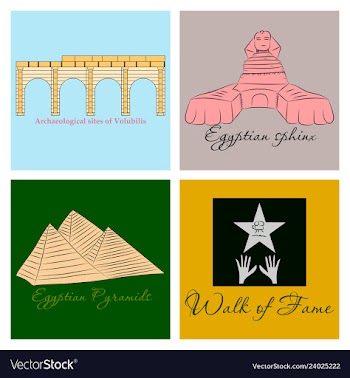 Famous place and monument around the world vector image