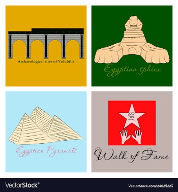 Famous place and monument around the world vector image