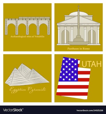 Famous place and monument around the world vector image