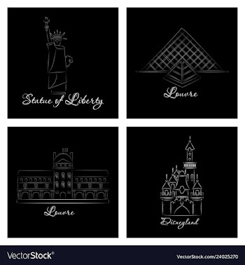 Famous place and monument around the world vector image