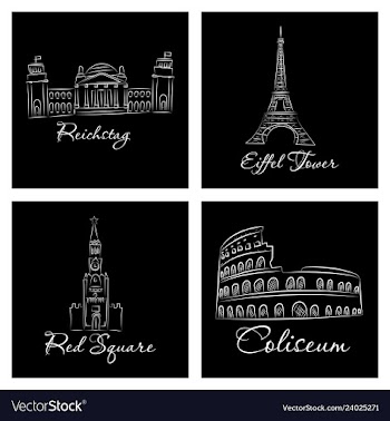 Famous place and monument around the world vector image