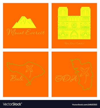 Famous place and monument around the world vector image
