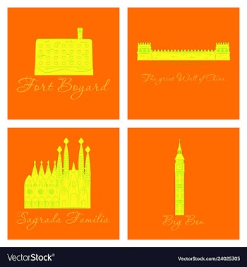 Famous place and monument around the world vector image