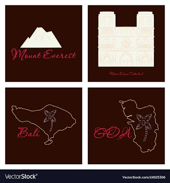 Famous place and monument around the world vector image