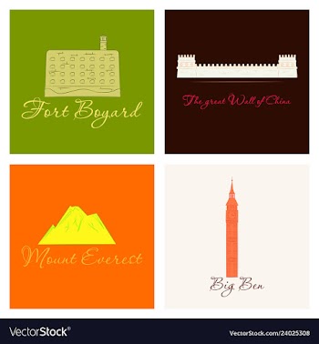 Famous place and monument around the world vector image