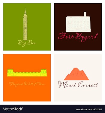 Famous place and monument around the world vector image