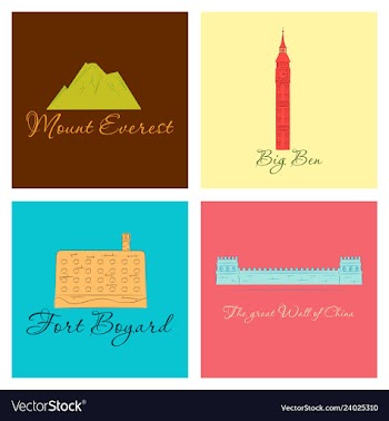 Famous place and monument around the world vector image
