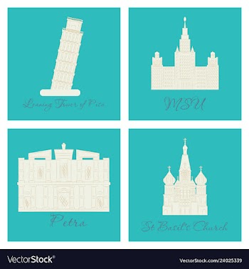Famous place and monument around the world vector image