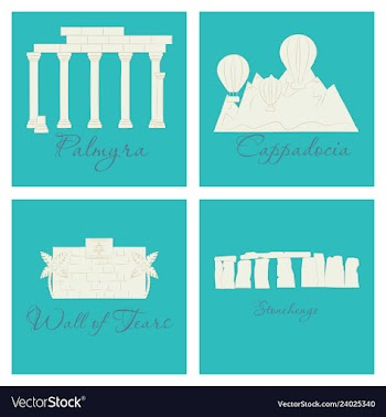 Famous place and monument around the world vector image