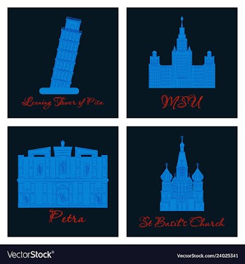 Famous place and monument around the world vector image
