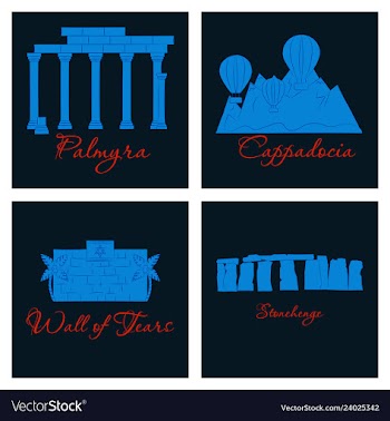 Famous place and monument around the world vector image