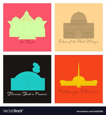 Famous place and monument around the world vector image