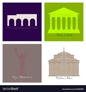 Famous place and monument around the world vector image