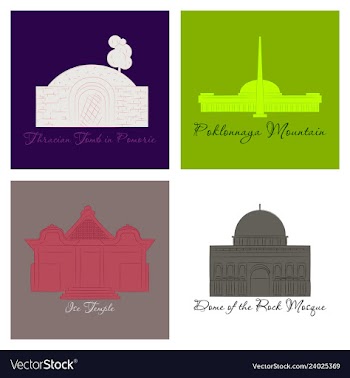 Famous place and monument around the world vector image