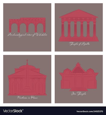 Famous place and monument around the world vector image