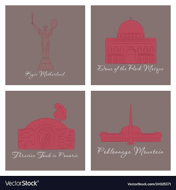 Famous place and monument around the world vector image