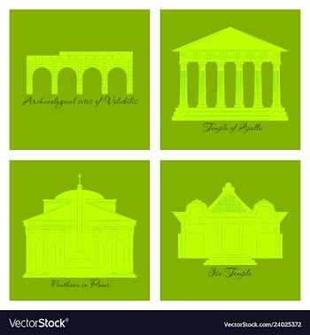 Famous place and monument around the world vector image