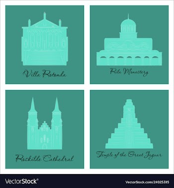 Famous place and monument around the world vector image