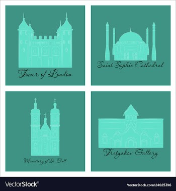 Famous place and monument around the world vector image