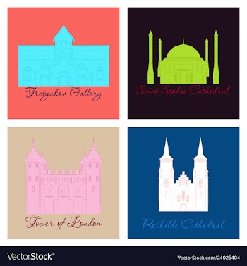 Famous place and monument around the world vector image