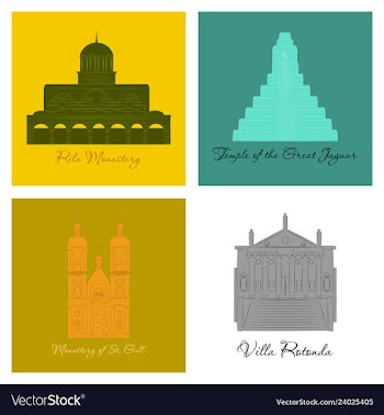 Famous place and monument around the world vector image