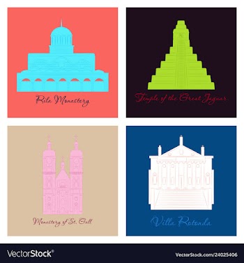 Famous place and monument around the world vector image