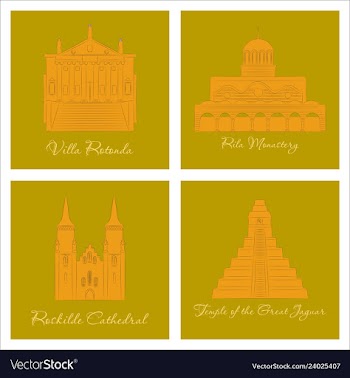 Famous place and monument around the world vector image