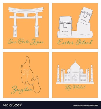 Famous place and monument around the world vector image