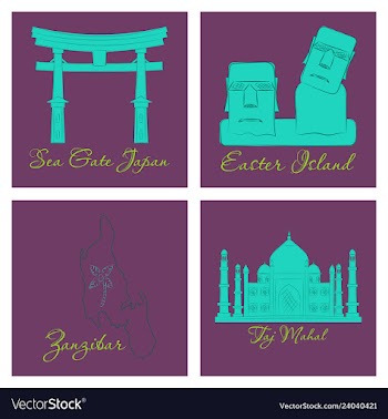 Famous place and monument around the world vector image