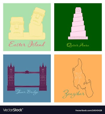 Famous place and monument around the world vector image