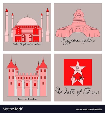 Famous place and monument around the world vector image
