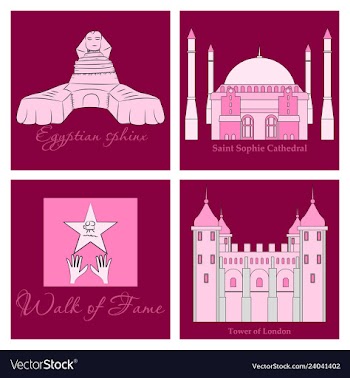 Famous place and monument around the world vector image