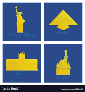 Famous place and monument around the world vector image