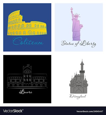 Famous place and monument around the world vector image