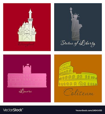 Famous place and monument around the world vector image