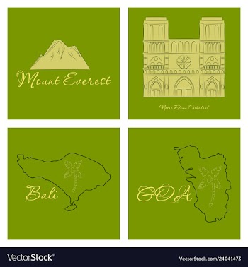 Famous place and monument around the world vector image
