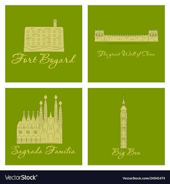 Famous place and monument around the world vector image