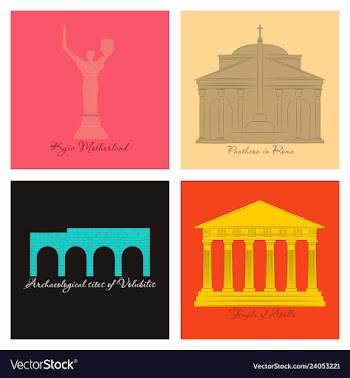 Famous place and monument around the world vector image