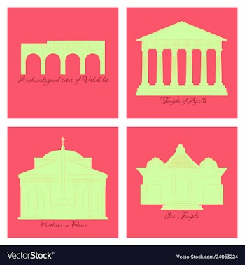 Famous place and monument around the world vector image