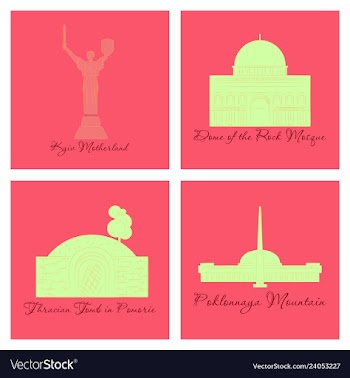 Famous place and monument around the world vector image