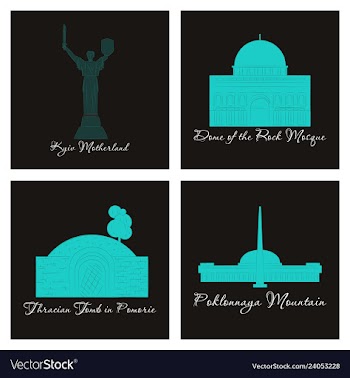 Famous place and monument around the world vector image