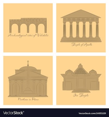 Famous place and monument around the world vector image