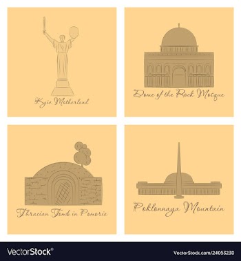 Famous place and monument around the world vector image
