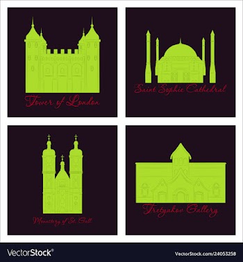 Famous place and monument around the world vector image